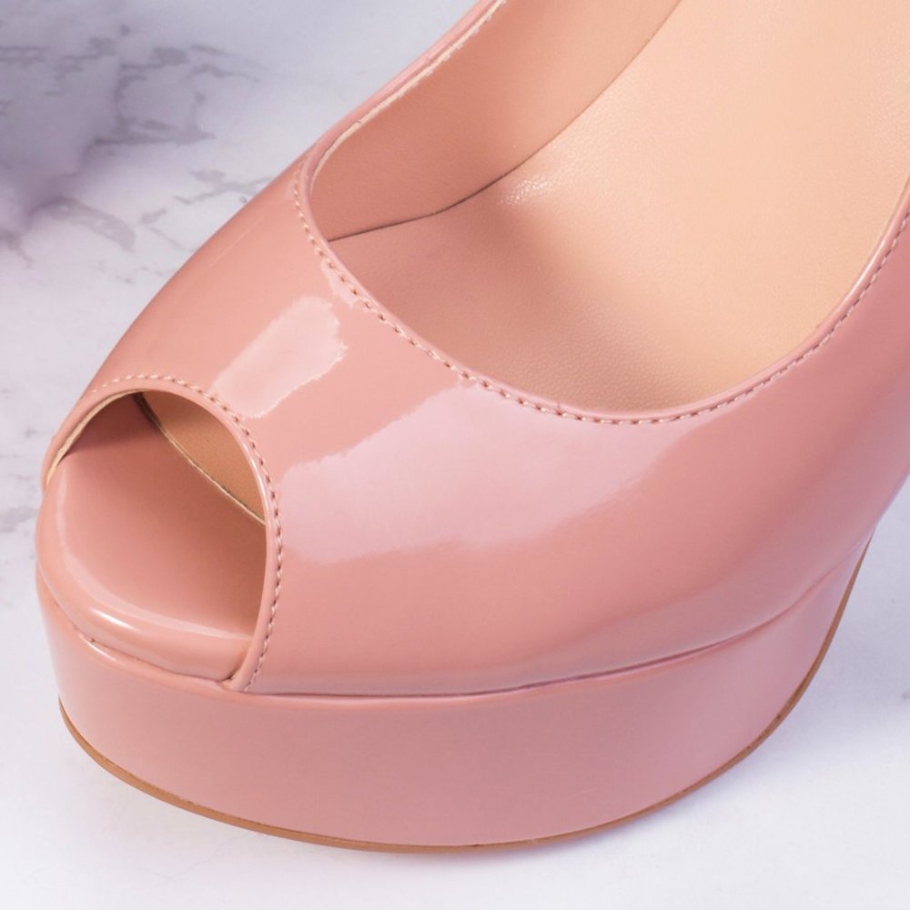 Petit Cadeau Danielle - Classy Peep Toe Pumps, 6" Heels and 1.5" Platform NEW! - Picture 6 of 6